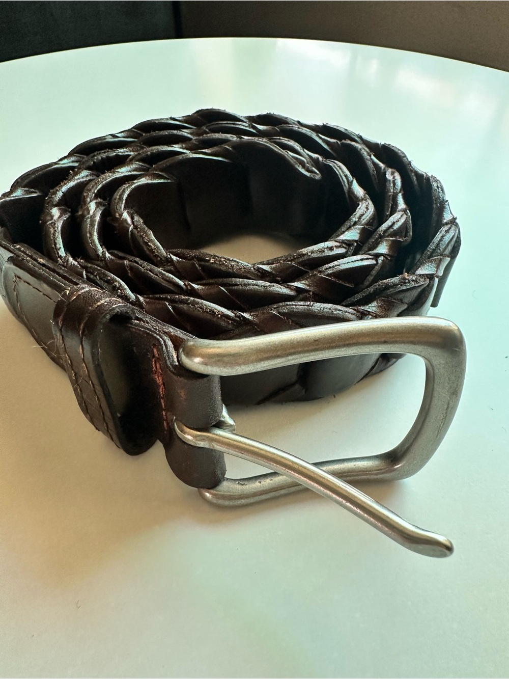 Vintage Genuine Leather Women's Belt - Dark Brown